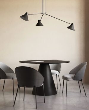 Wilshire juodas apvalus valgomojo stalas Ø 120 cm