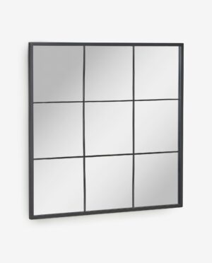 Ulrica juodo metalo veidrodis 80 x 80 cm