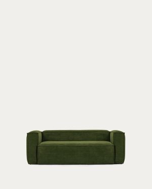 Blok 2 žalio velveto sofa
